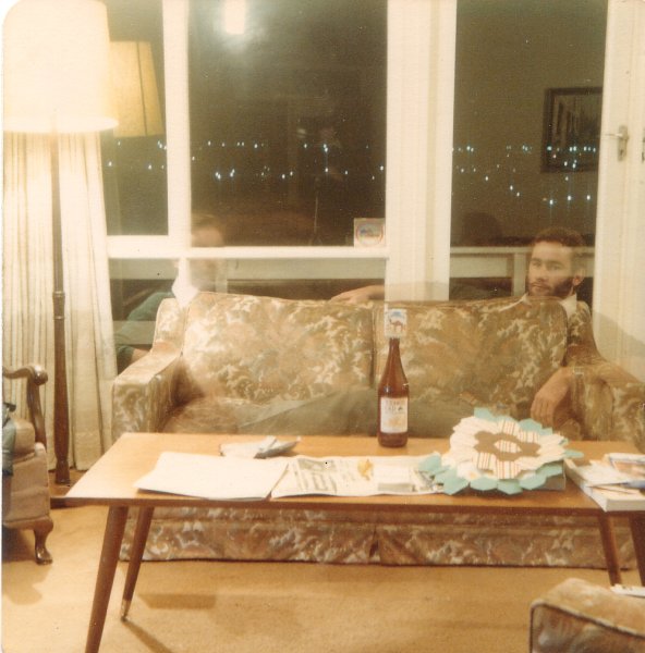 Man on couch, Forestville, Oct 1979