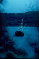 Boat wreck, West Loch Tarbert, Scotland, 17 Jul 1986
